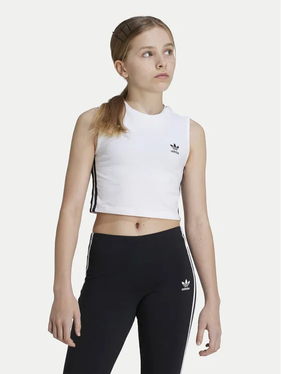 adidas топ Trefoil JE0514 Бял Regular Fit – Детски топове