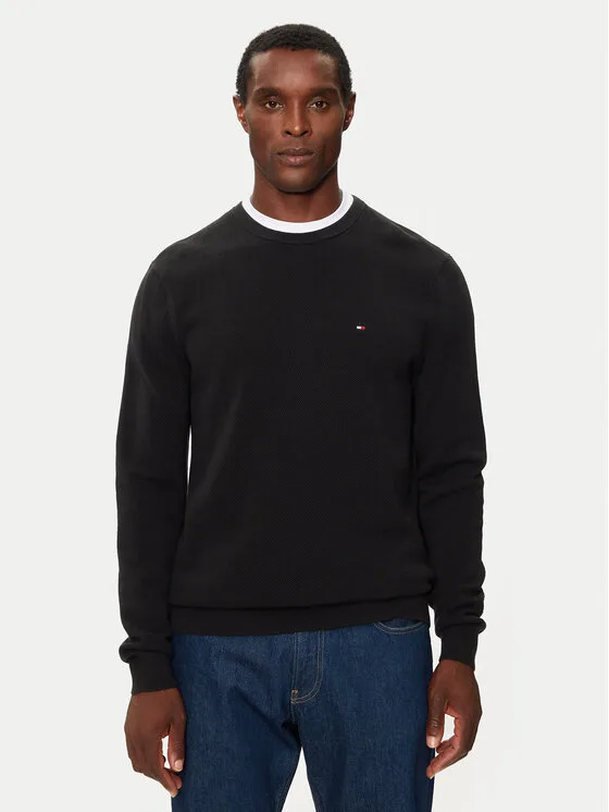 Tommy Hilfiger Пуловер Essential MW0MW36347 Черен Regular Fit – Мъжки пуловери и жилетки