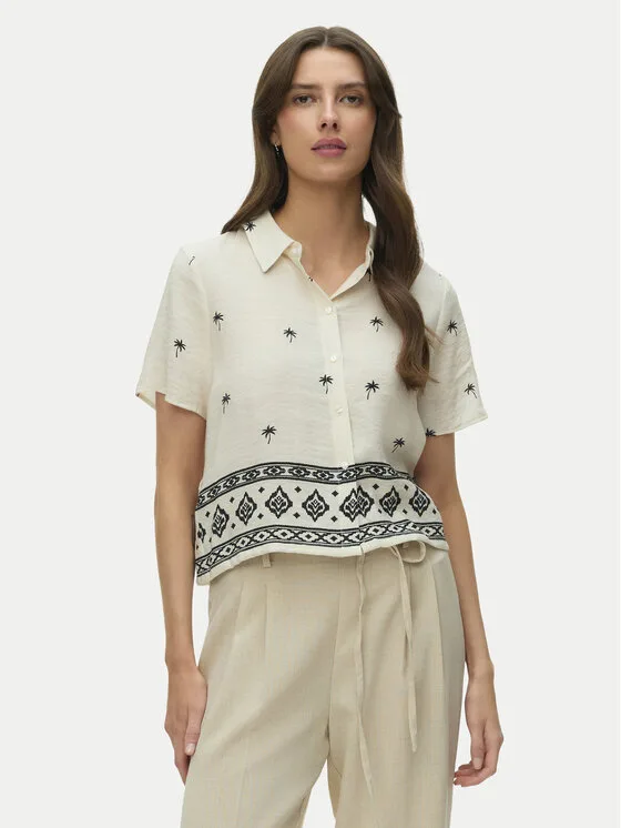 Vero Moda Риза Kai 10345548 Бежов Regular Fit – Дамски ежедневни ризи