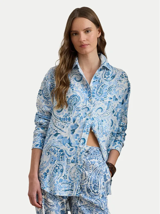 Дамска риза LAUREN RALPH LAUREN 200P08926001 светлосиня – Дамски ежедневни ризи
