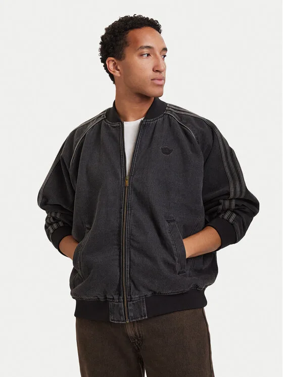 Мъжко дънково яке adidas Sst Denim Track Top сиво – Мъжки дънкови якета