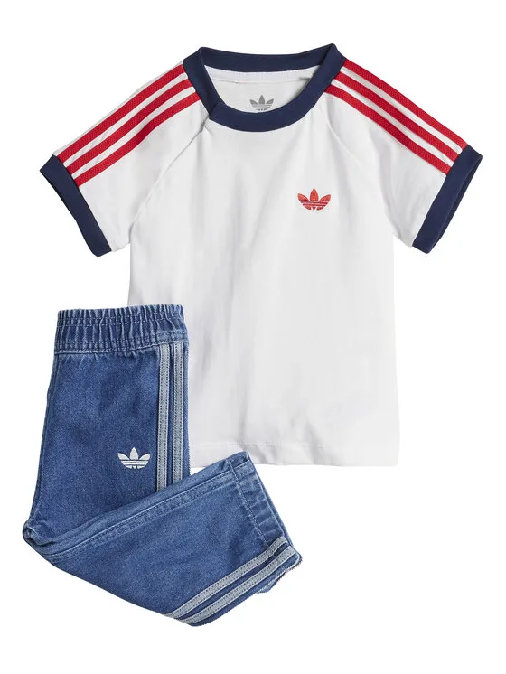 Детски комплект от тишърт и панталони adidas Denim син – Детски комплекти