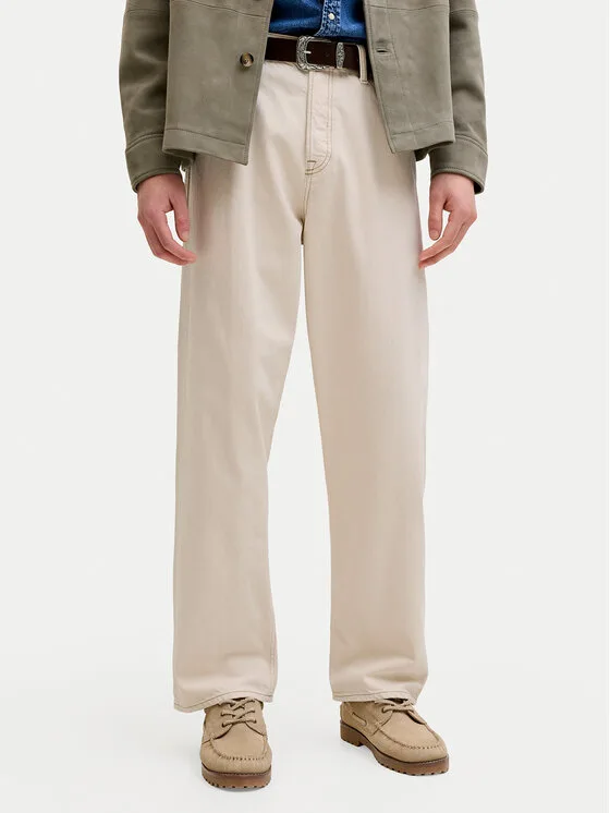 Jack & Jones Дънки Alex 12295747 Кремав Baggy Fit – Мъжки loose дънки