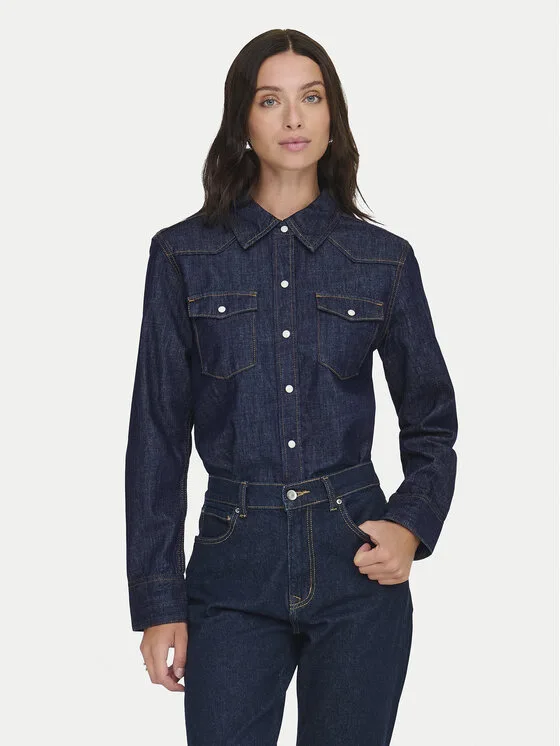 ONLY дънкова риза Charlize 15364777 Син Regular Fit – Дамски ежедневни ризи