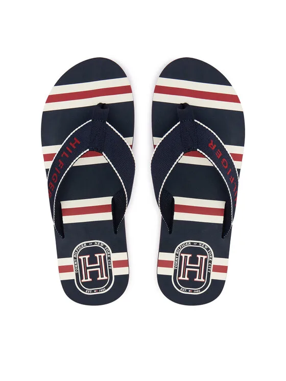 Tommy Hilfiger Джапанки Stripes Beach Sandal FM0FM06003 Тъмносин – Мъжки джапанки