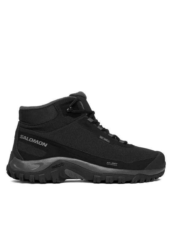 Salomon Туристически Shelter Waterproof L47854200 Черен – Мъжки високи трекинг обувки