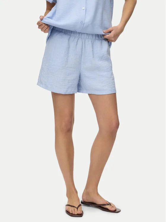 Vero Moda Шорти от плат Melaney 10325868 Син Loose Fit – Дамски текстилни къси панталони