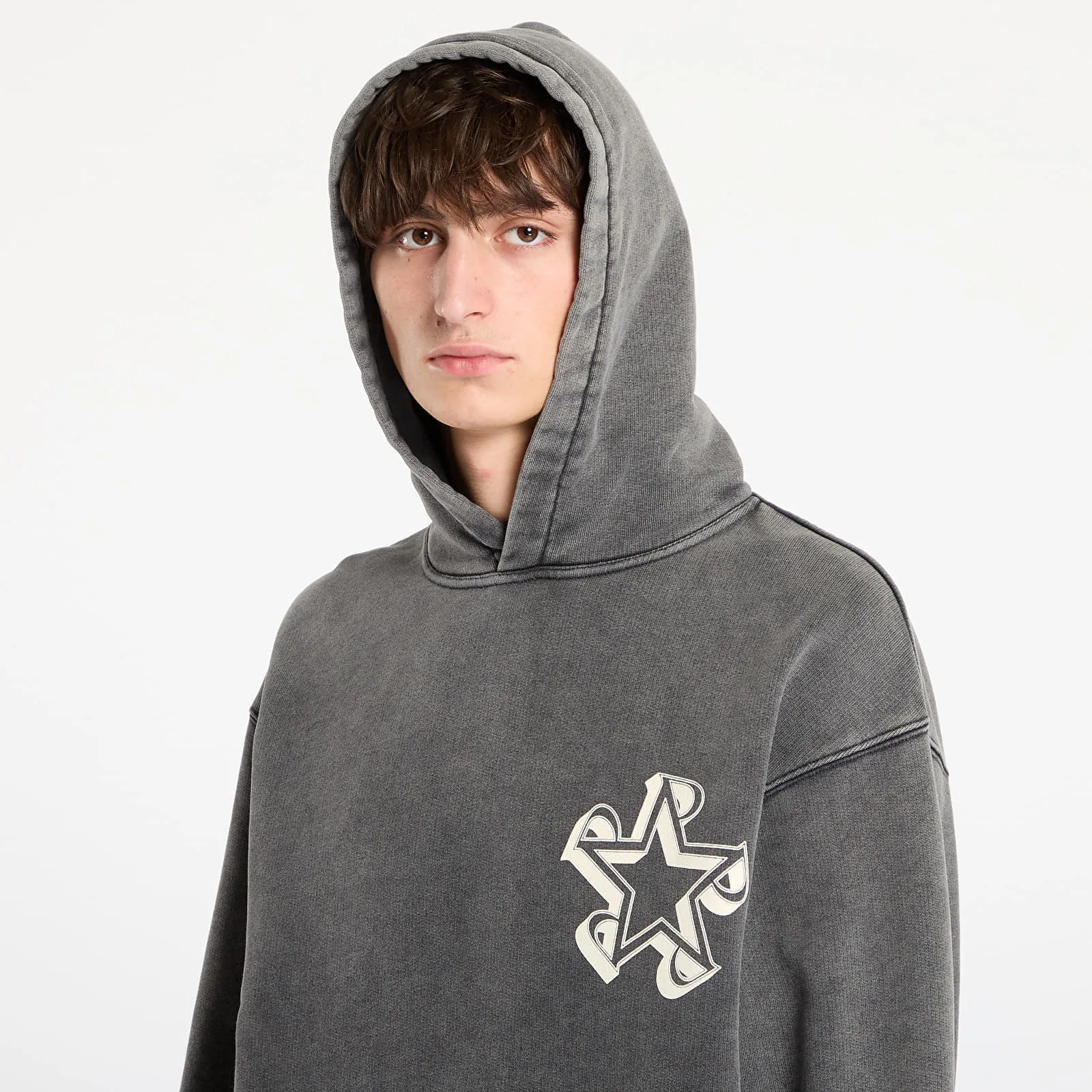 Мъжки суитшърт с качулка REPRESENT Initial Star сив – Vintage Grey – Мъжки худита
