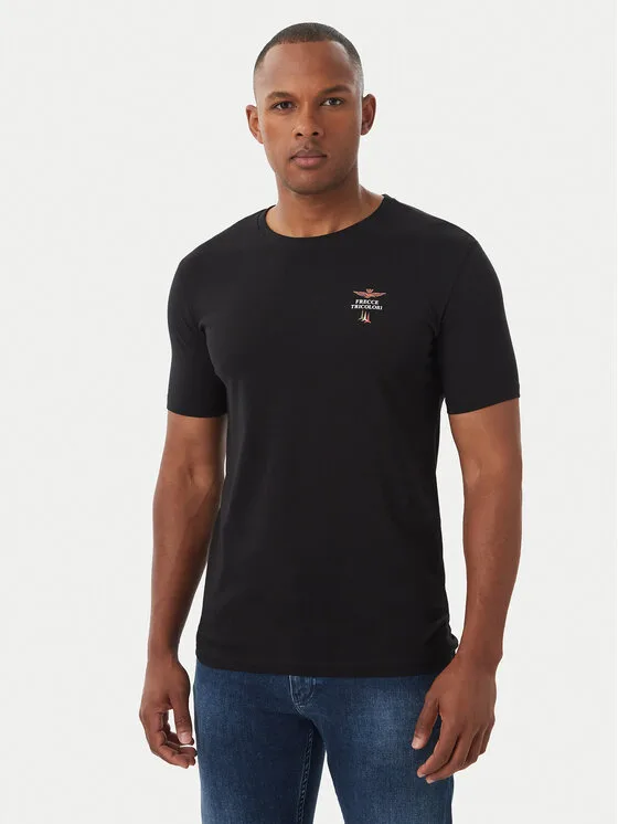 Aeronautica Militare Тишърт Girocollo AM1UTI005 Черен Regular Fit – Мъжки тениски