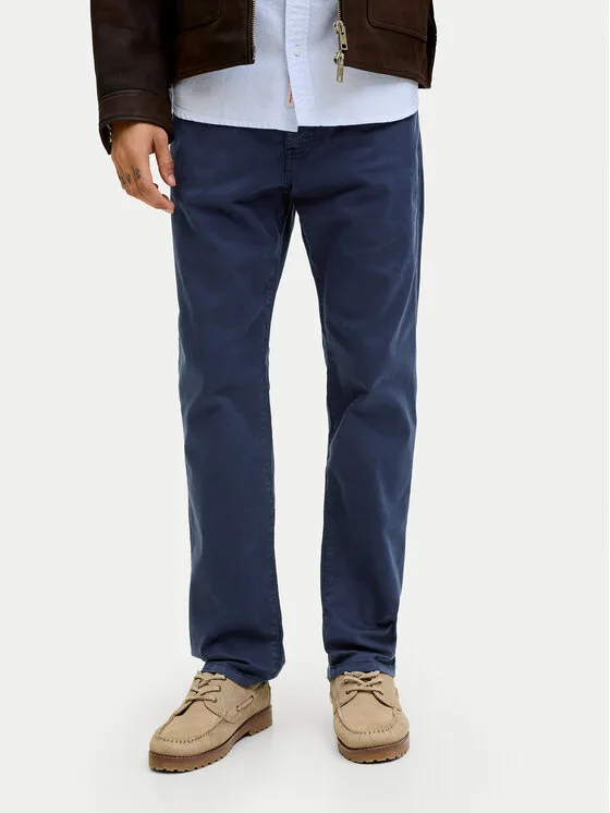 Мъжки панталон Jack & Jones Clark Finn тъмносин – Мъжки текстилни панталони