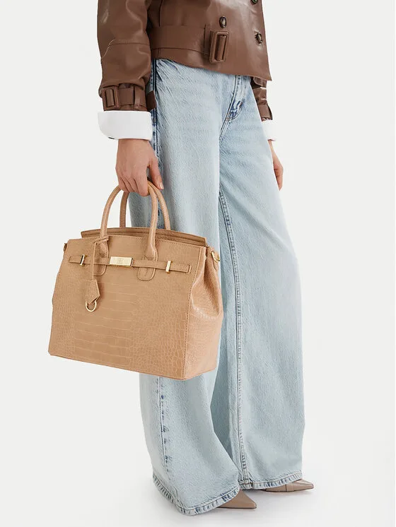 Дамска чанта Nine West Melia-LDA8377 бежова – Дамски чанти тип куфарче