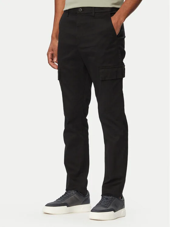 Calvin Klein Текстилни панталони Refined LV04LC619G Черен Regular Fit – Мъжки текстилни панталони