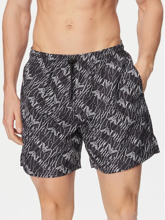 Мъжки плувни шорти Emporio Armani EM000688 AF20442 FC026 черни – Черен – Мъжки бански