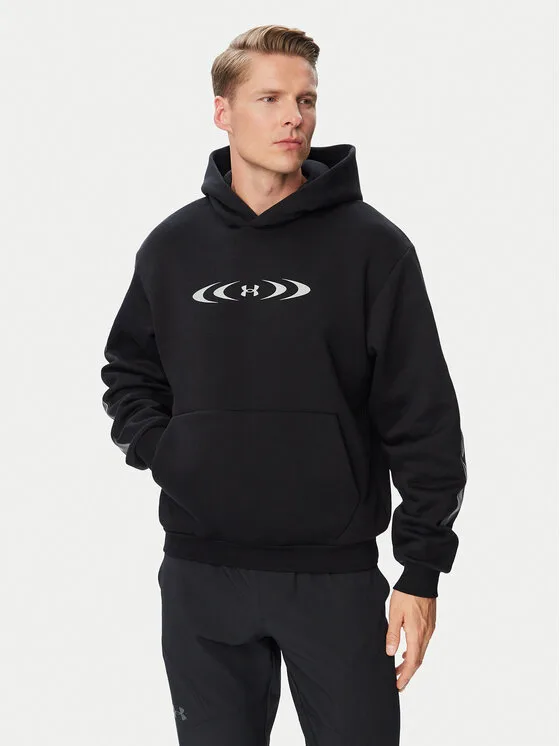 Under Armour Суитшърт Ua Icon Fleece Graphic 6016616 Черен Loose Fit – Мъжки суитшърти без цип