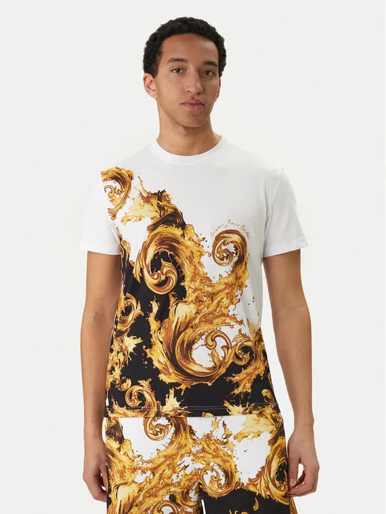 Мъжка поло тениска Versace Jeans Couture JS541 бяла – Мъжки поло тениски