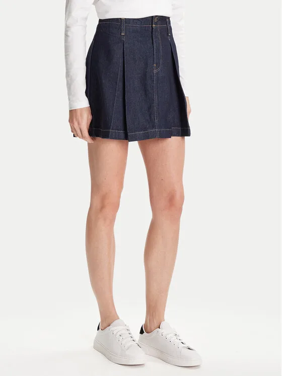 Calvin Klein Jeans Дънкова пола LV047C717G Тъмносин Regular Fit – Дамски дънкови поли