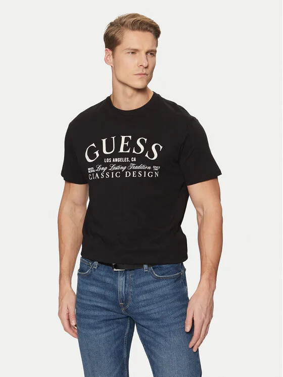 Guess Тишърт M5RI43 K9RM1 Черен Regular Fit – Мъжки тениски