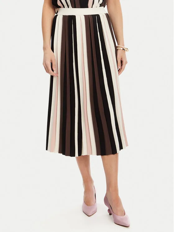 Weekend Max Mara Плисирана пола Pleiadi 2525306011 Кафяв Regular Fit – Дамски плисирани поли
