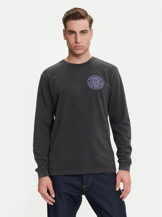 Gap Тениска с дълъг ръкав 765034-03 Черен Regular Fit – Мъжки тениски с дълъг ръкав