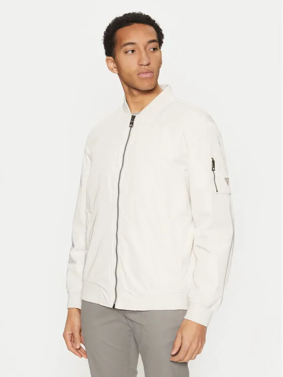 Guess Яке бомбър M5RL02 WGU82 Екрю Regular Fit – Кремав – Мъжки бомбър якета