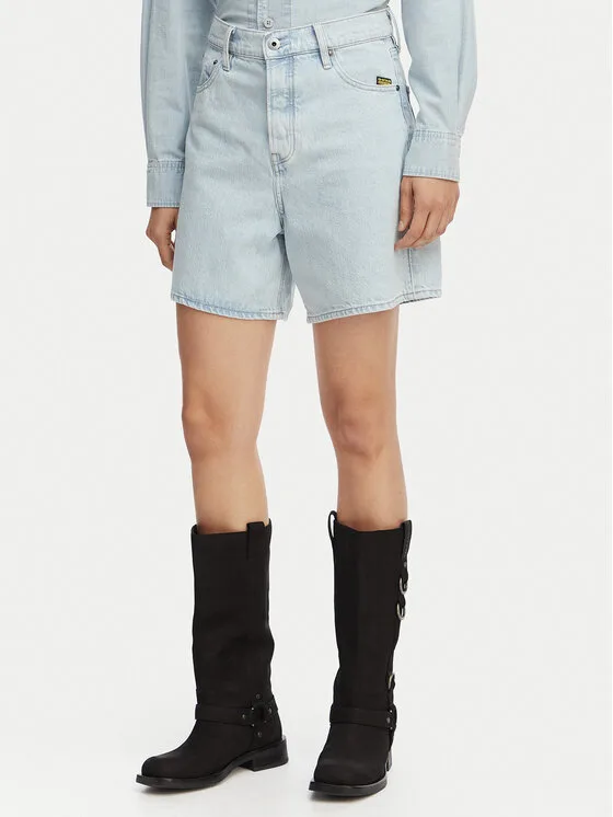 G-Star Raw Дънкови шорти Jett D28386-E352 Светлосин Regular Fit – Дамски дънкови шорти