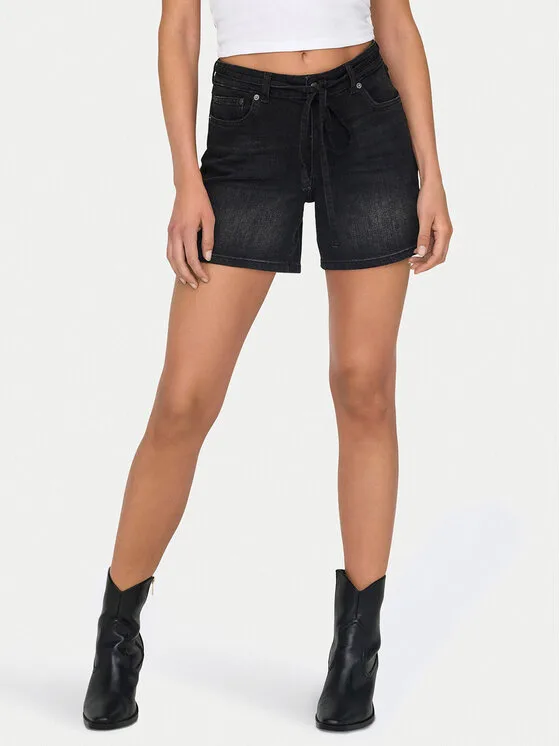 ONLY Дънкови шорти Gianna 15340706 Черен Regular Fit – Дамски дънкови шорти