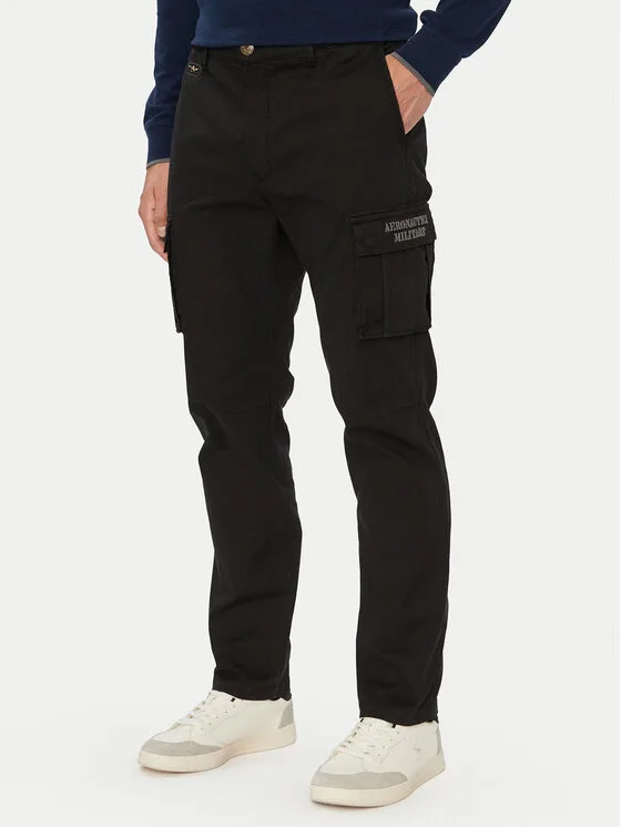 Aeronautica Militare Карго панталони 262PA1329UCT02443 Черен Regular Fit – Мъжки текстилни панталони