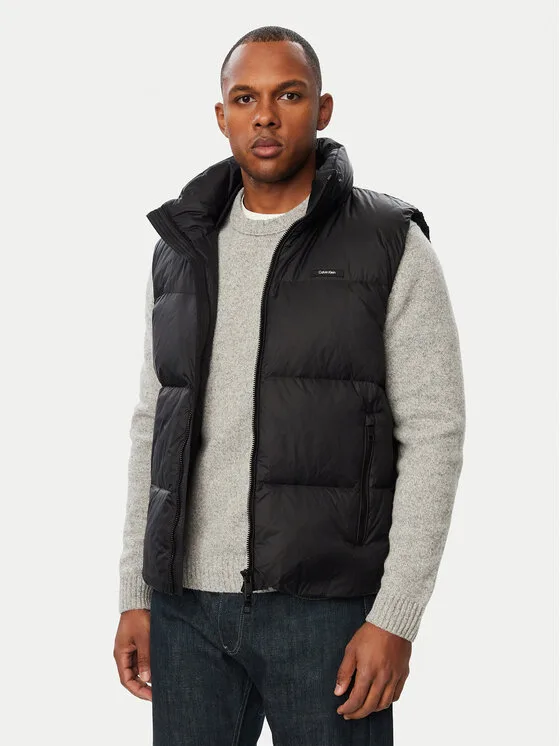 Calvin Klein Елек LV04LH504G Черен Regular Fit – Мъжки елеци