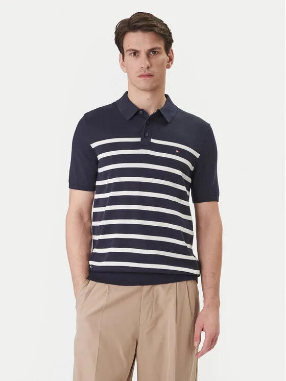 Мъжка поло тениска Tommy Hilfiger Essential MW0MW37396 тъмносиня – Мъжки поло тениски