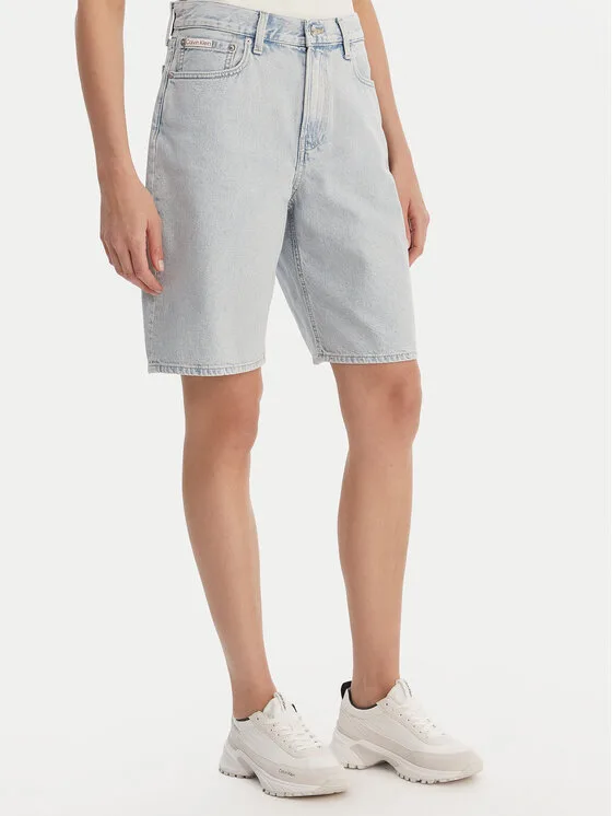 Calvin Klein Jeans Дънкови шорти LV047F673G Черен Loose Fit – Дамски дънкови шорти