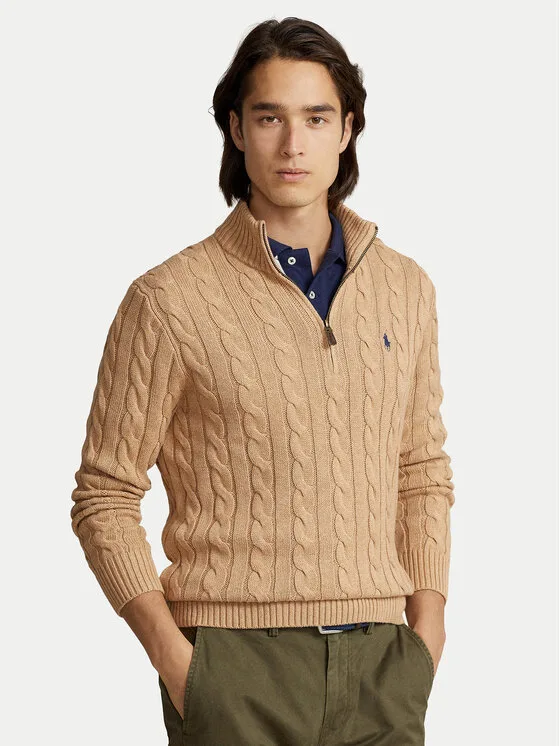 Polo Ralph Lauren Пуловер 710810841003 Бежов Regular Fit – Мъжки пуловери и жилетки