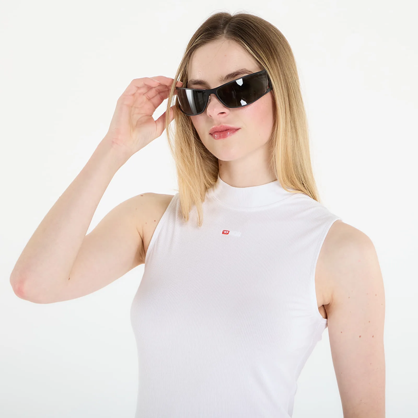 Дамски топ DIESEL T-Mokky-Sl-Microdiv бял – White – Дамски топове