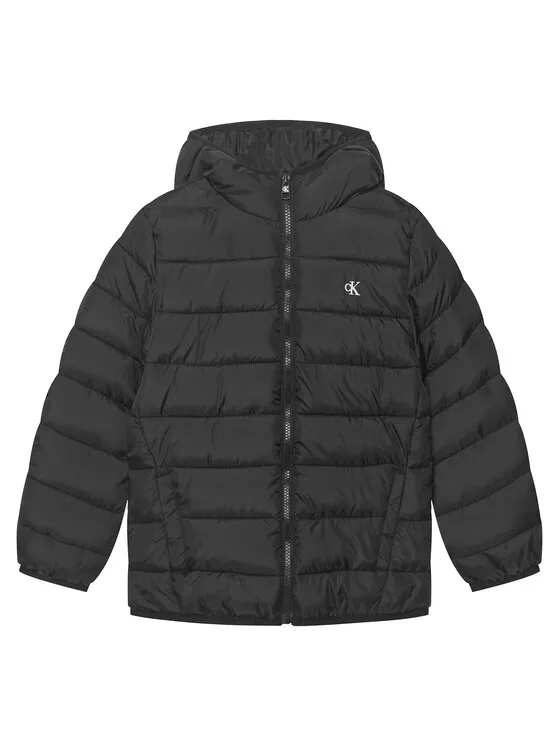 Детско яке Calvin Klein Jeans Ck Monogram черно – Черен – Детски преходни якета