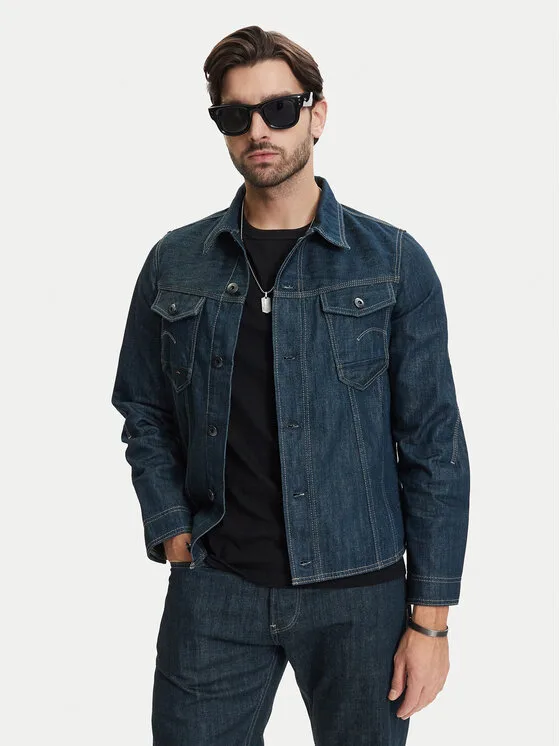 G-Star Raw Дънково яке 3D Dart D28418-E358 Тъмносин Regular Fit – Мъжки дънкови якета