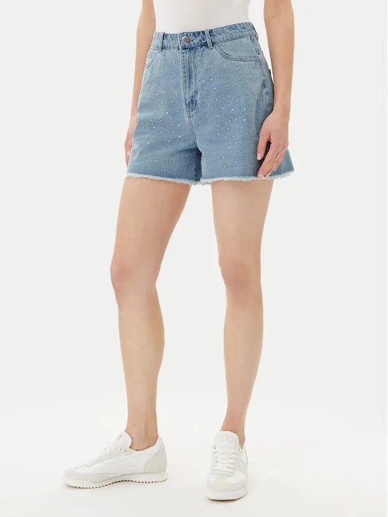 Pieces Дънкови шорти Tamra 17157412 Син Regular Fit – Дамски дънкови шорти