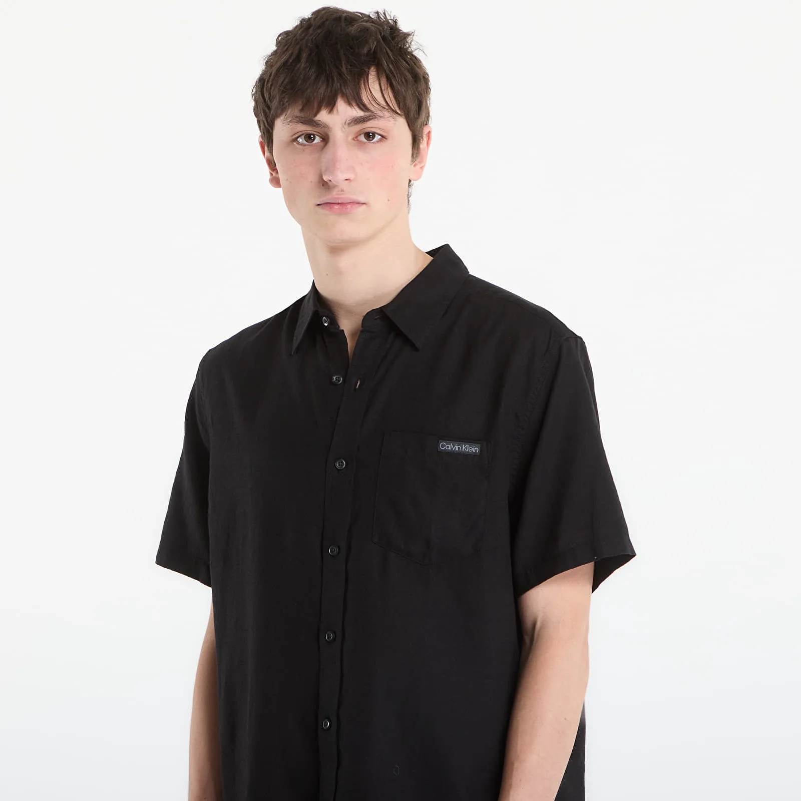 Риза Calvin Klein Jeans Ss Solid Causal Line Shirt Black M – Мъжки ризи