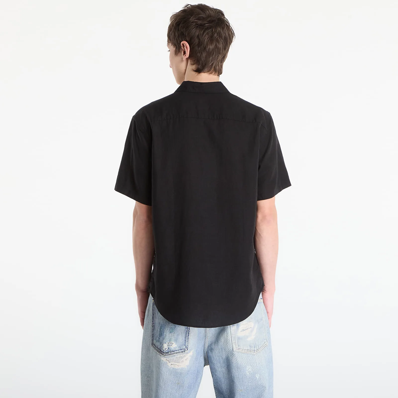 Риза Calvin Klein Jeans Ss Solid Causal Line Shirt Black M – Мъжки ризи