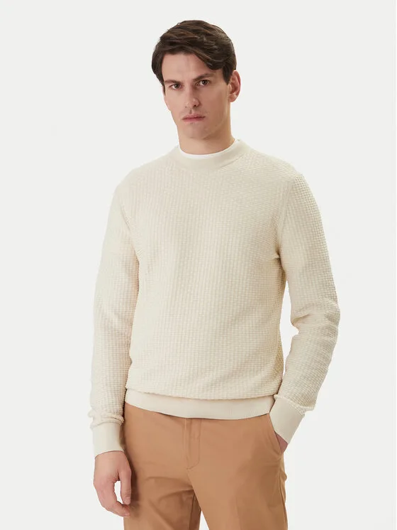 BOSS Пуловер H-Imberto 50545283 Бежов Regular Fit – Мъжки пуловери и жилетки