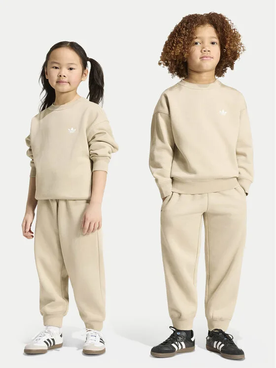 Детски анцуг adidas Loose Crew Jogger бежов – Детски комплекти