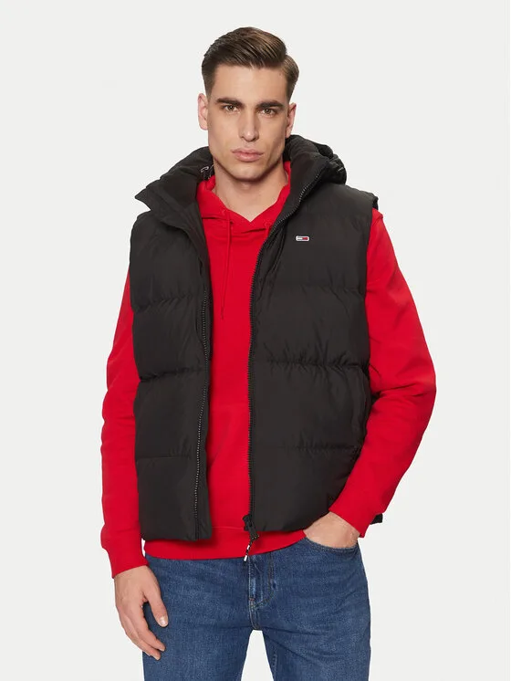 Мъжки елек Tommy Jeans Essential черен – Мъжки елеци