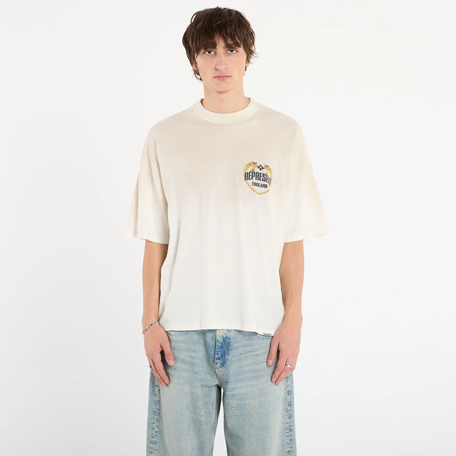 Тениска REPRESENT Angel Border T-Shirt Washed Ecru S – Мъжки тениски