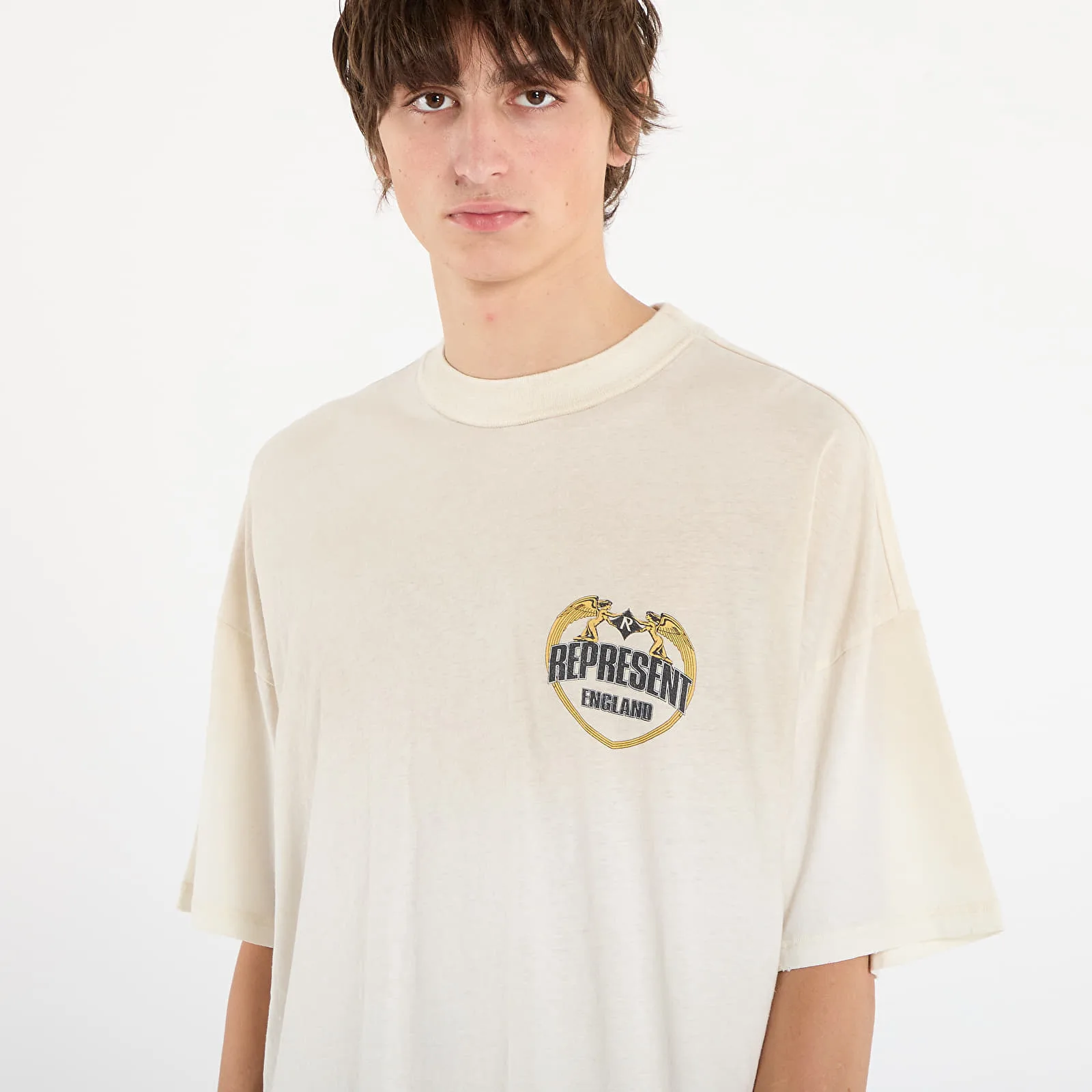 Тениска REPRESENT Angel Border T-Shirt Washed Ecru S – Мъжки тениски