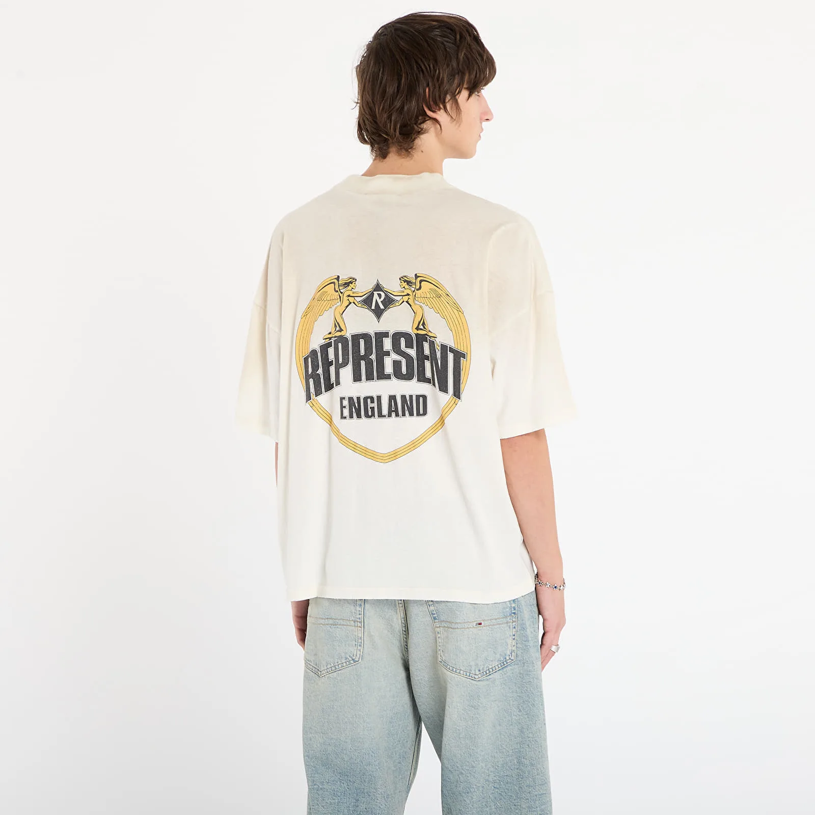 Тениска REPRESENT Angel Border T-Shirt Washed Ecru S – Мъжки тениски