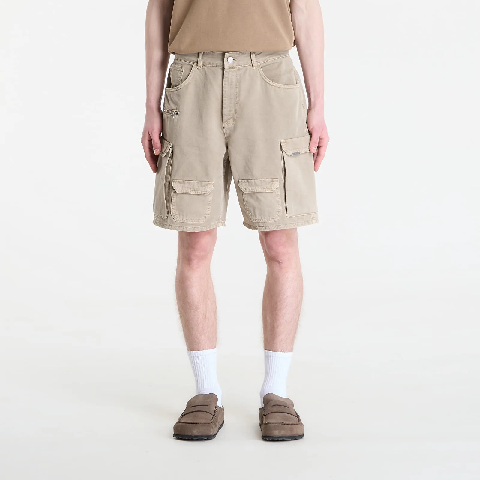 Къси панталони REPRESENT Loaded Cargo Short Beige M – Мъжки къси панталони