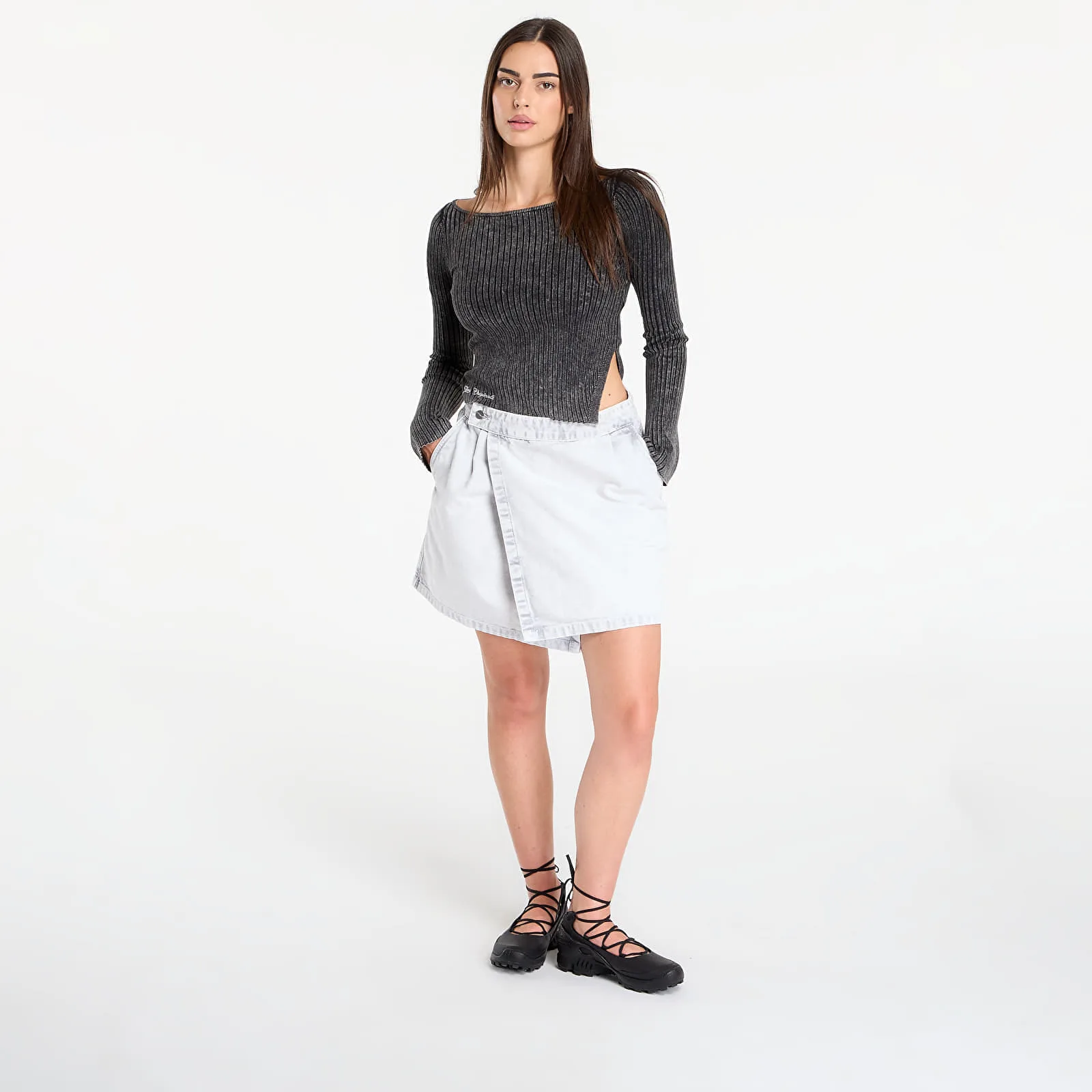 Пола Carhartt WIP W' Emery Skirt Black Chalk Wash L – Дамски поли
