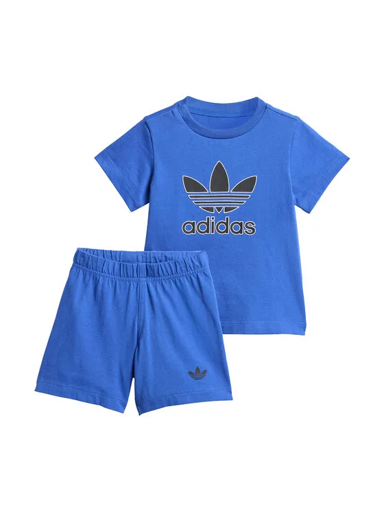 Детски комплект тишърт и панталонки adidas Big Logo Execution син – Детски комплекти