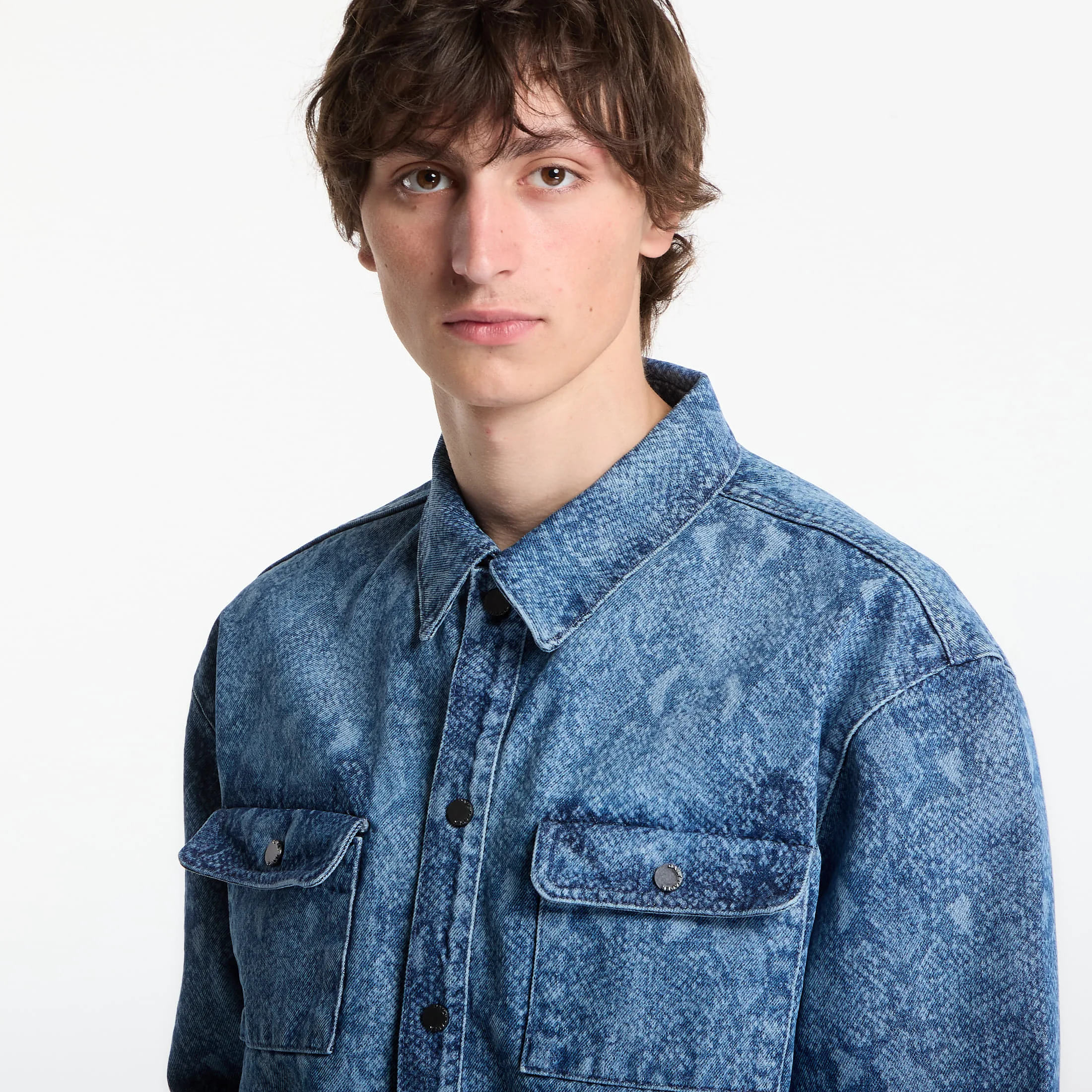 Риза Daily Paper Snake Laser Rahul Denim Shirt Blue M – Мъжки ризи