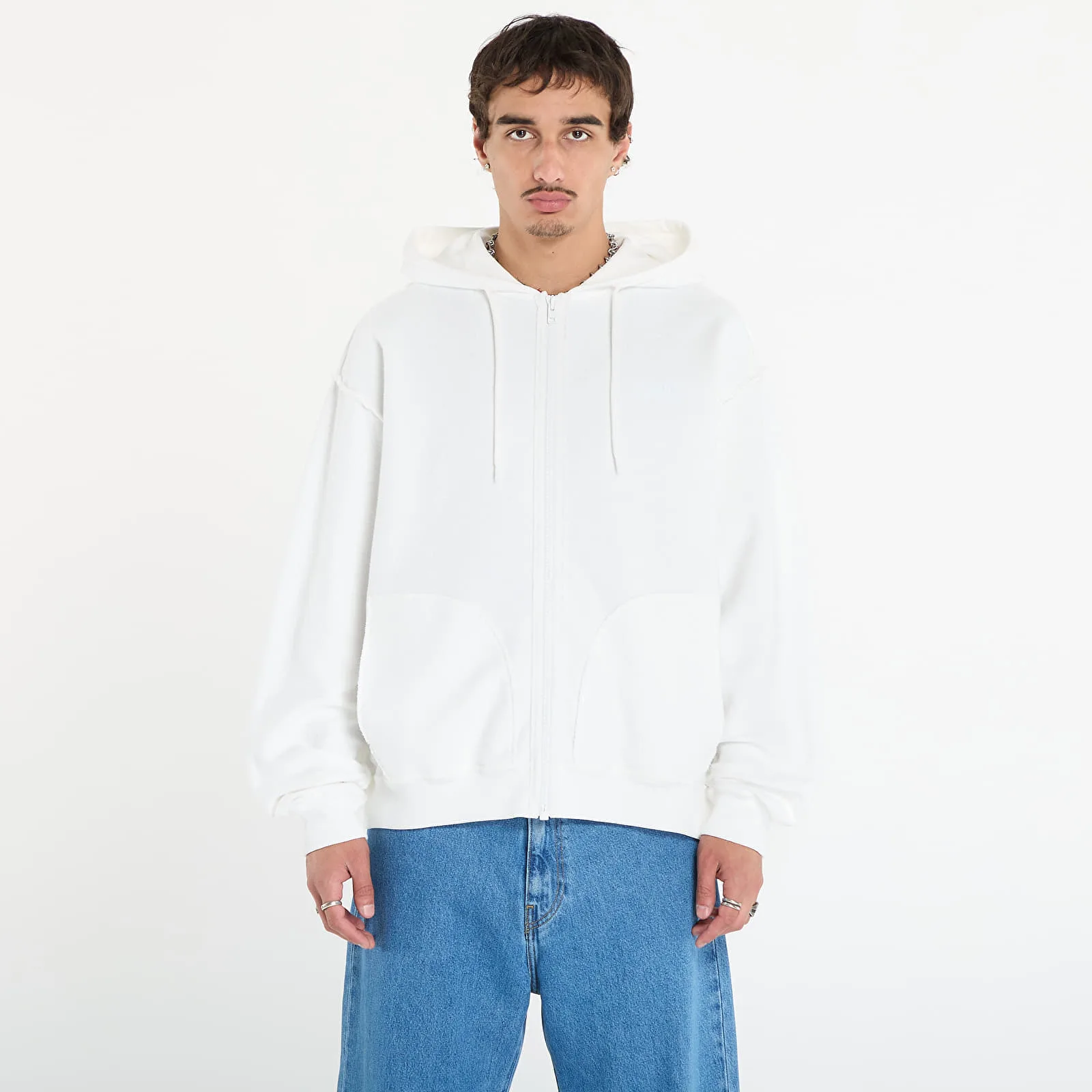 Мъжки суитшърт с цип MM6 Maison Margiela Rtw Avp Jacket кремав – Off White – Мъжки суитшърти с цип