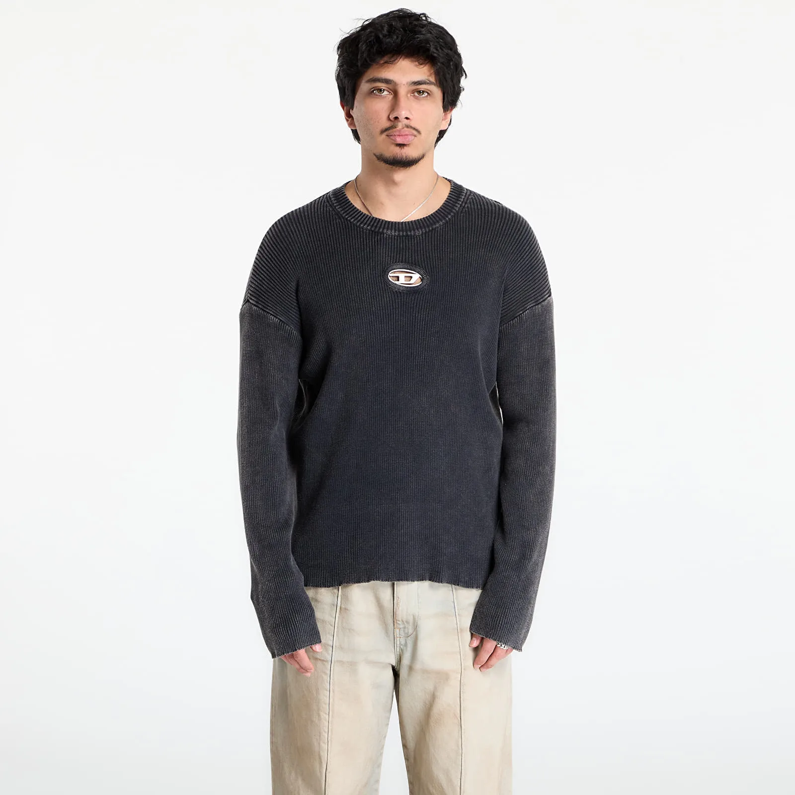 Пуловер DIESEL K-Darren-D Knitwear Black M – Мъжки пуловери и жилетки