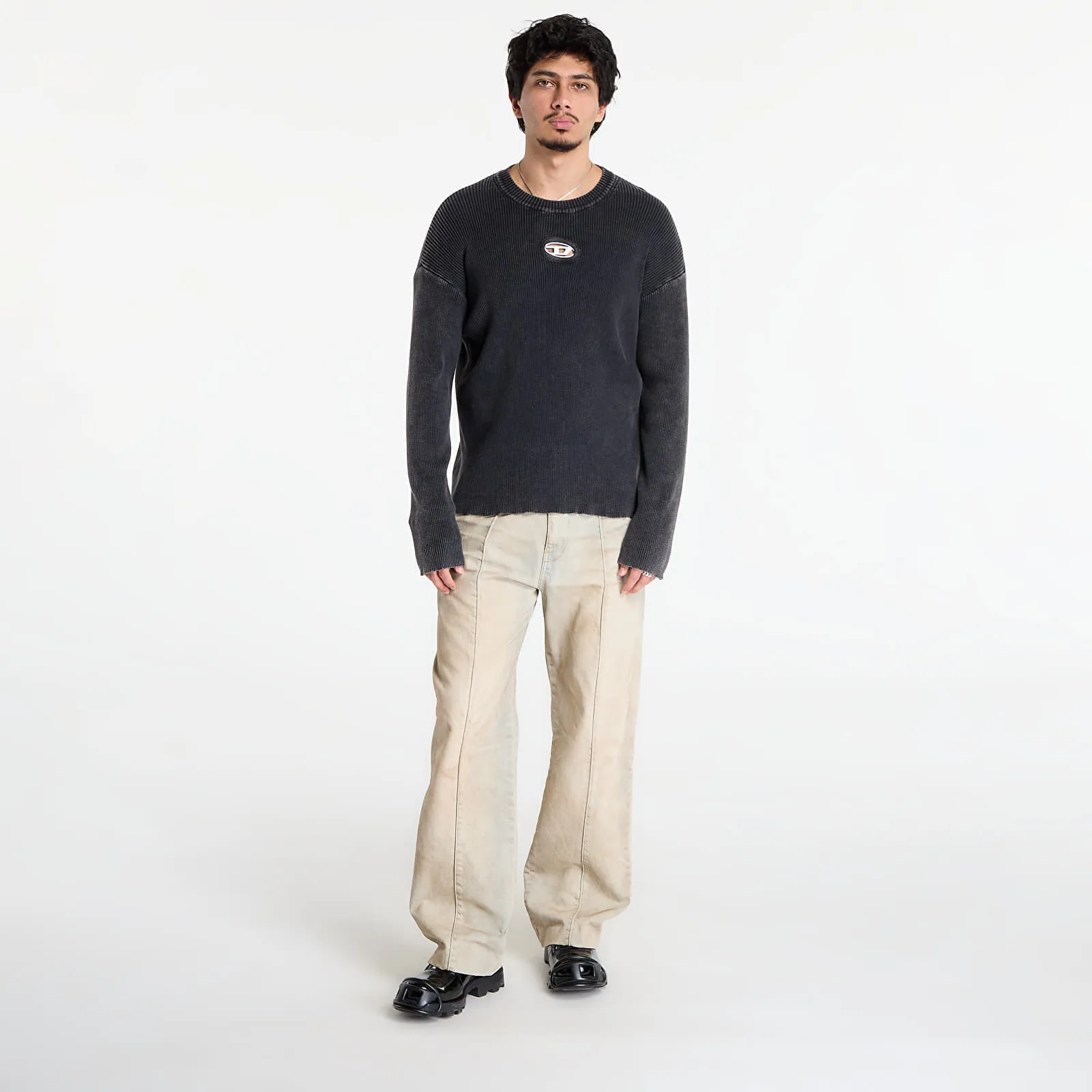 Пуловер DIESEL K-Darren-D Knitwear Black M – Мъжки пуловери и жилетки